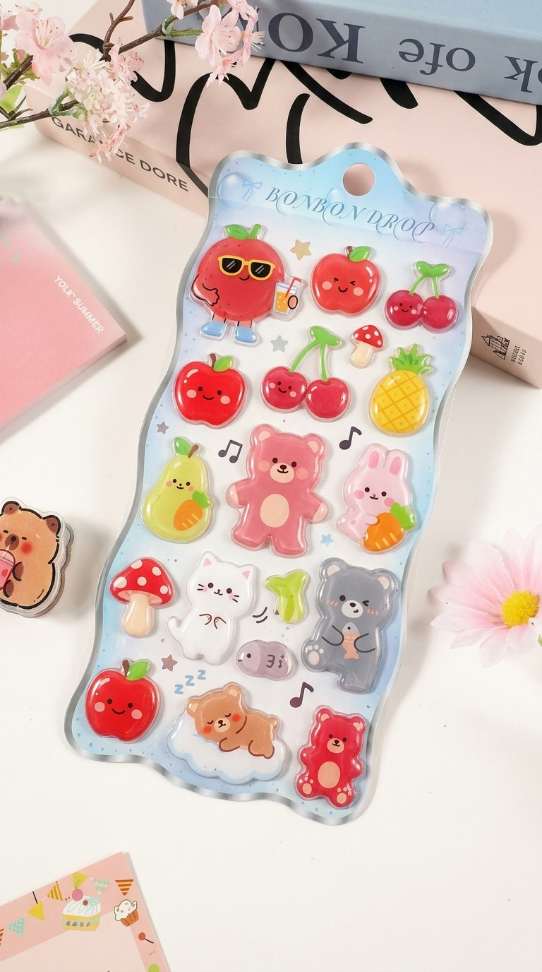 3D Cute Puff Stickers
